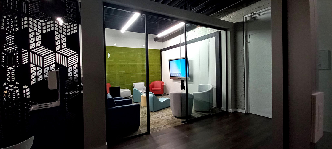 17. Collaboration Room EzoBord Flexxform Lutron Office Star SKC Communications Tranquil-Webb Walls